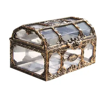 

Plastic Transparent Pirate Treasure Box Crystal Gem Jewelry Box Storage Organizer Trinket Keepsake Treasure Chest Gift Box