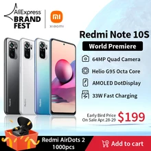 Xiaomi Helio G95 Global-Version Redmi Note-10s 64gb 6gb GSM/WCDMA/LTE Adaptive Fast Charge