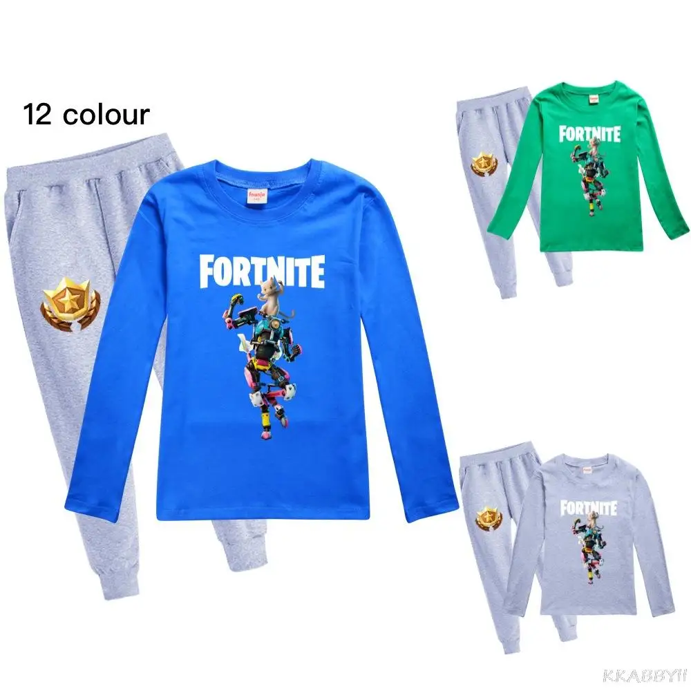 Комплект одежды для мальчиков и девочек Fortnites хлопковый спортивный костюм