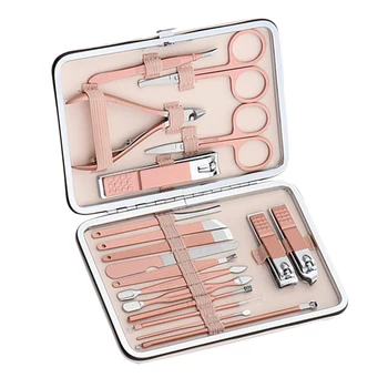 

Pink Stainless Steel Nail Clippers set Portable Travel Manicure Nail Clippers Pedicure Set Stainless Steel Nail Cutter Tool