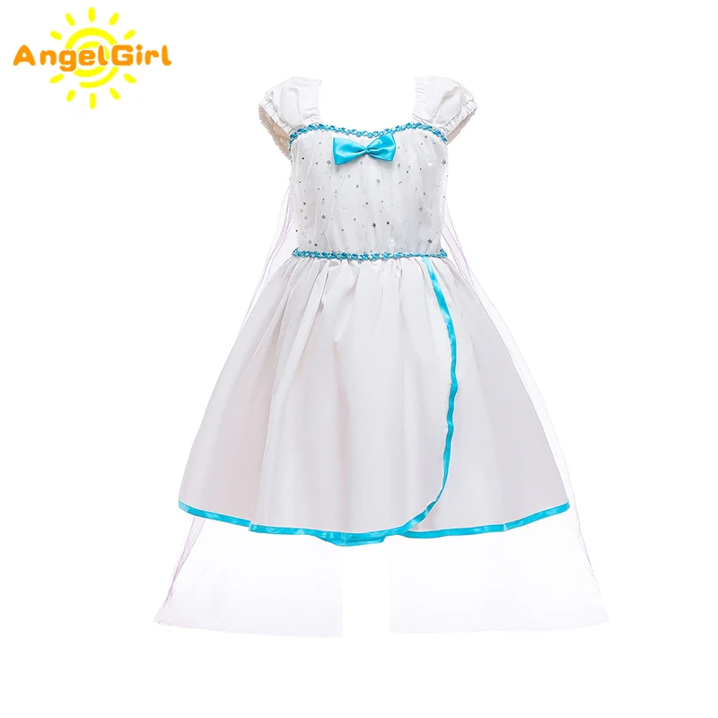 Платье принцессы AngelGirl летнее элегантное платье для снежной девочки костюм на