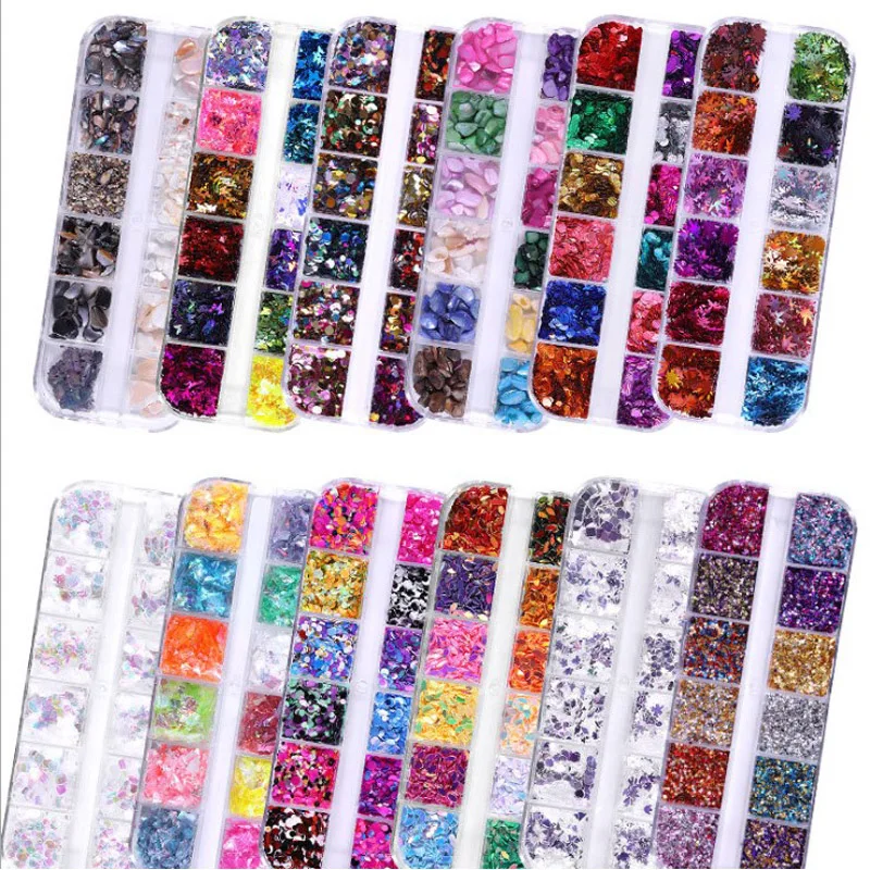 

1 Box Ultrathin pieces of abalone Nail Art Decorations 3D Crystal AB Rhinestone DIY Gold Silver Rivet Nails Jewelry Accessories