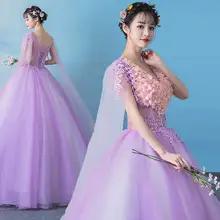 Лавандовые тюлевые Бальные платья V аппликации с бисером и блестками Pageant party prom Платья Vestidos de Debutante 15 Ano