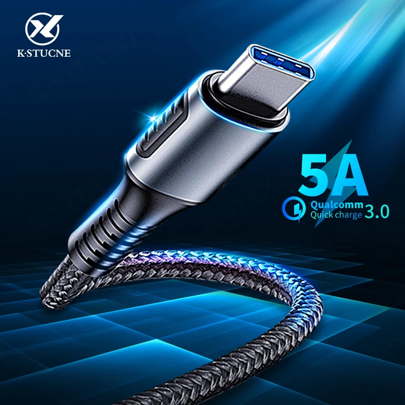 Кабель USB Type C 5A для Huawei P20 Lite Honor 20 10 9 Pro 3 1 кабель быстрой зарядки и передачи данных