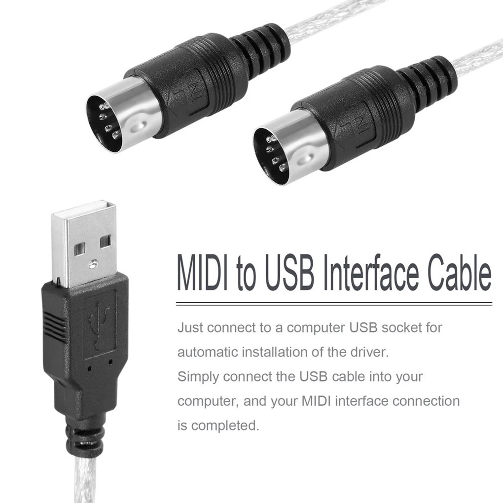 Клавиатура к ПК адаптер USB IN-OUT MIDI интерфейс Запись музыки конвертер музыка монтаж линии MIDI к USB кабель
