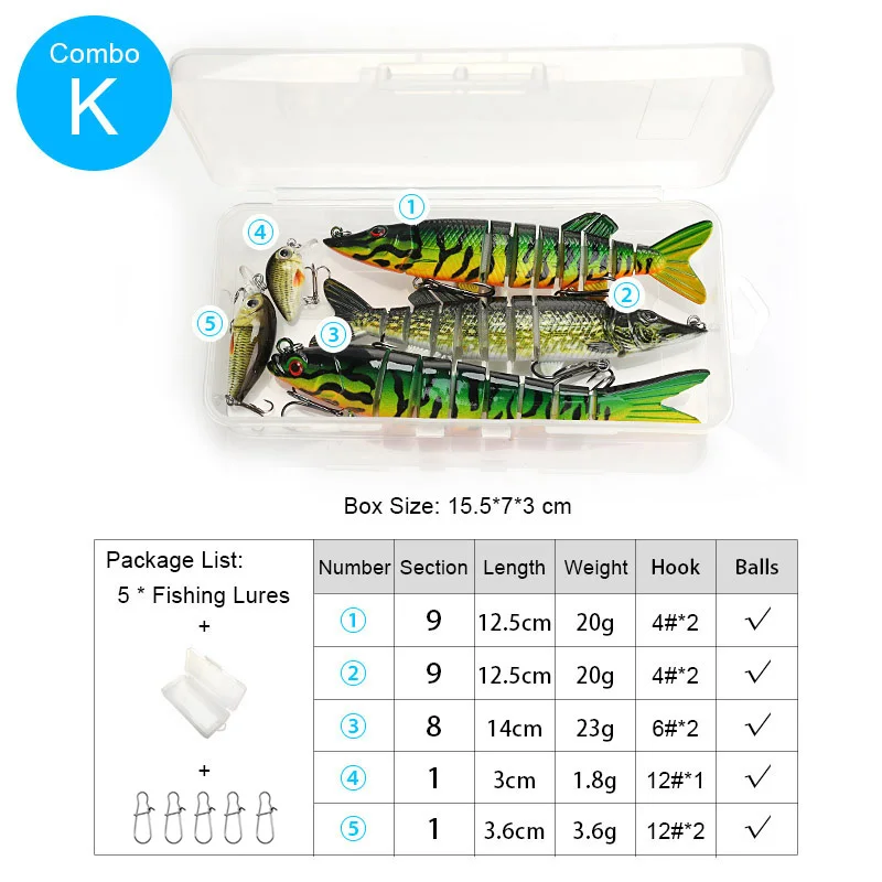 Trehook kit de isca de pesca, kit de isca de pesca artificial de mergulho, isca dura para atrair peixes, equipamento de pesca