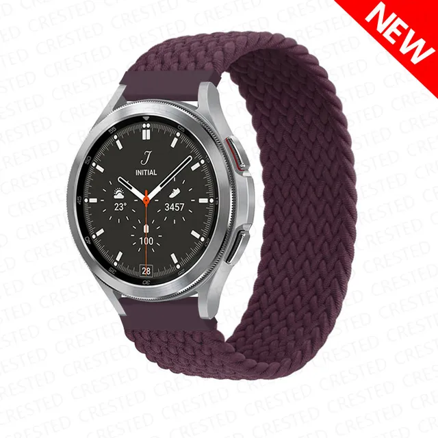 Braided Solo Loop band for Samsung Galaxy watch 4/classic/Active 2 Watchband 20mm 22mm Bracelet correa Amazfit GTS 2 mini strap dark cherry