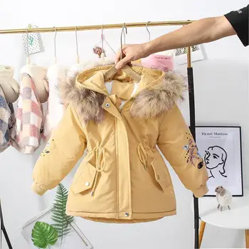 

Girls Pie To Overcome Autumn and Winter Cotton Jacke New Fashion Children's Cotton Clothing Winter Plus Velvet Thick Coat