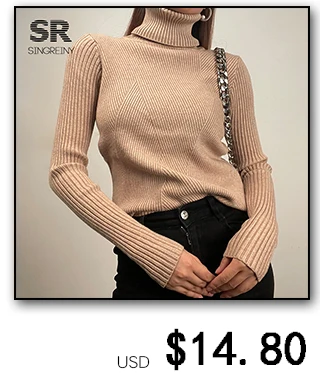 SINGREINY Autumn Turtleneck Knitted Pullovers Women Design Hollow Off Shoulder Slim Knit Tops Winter Fashion Korean Warm Sweater pullover sweater