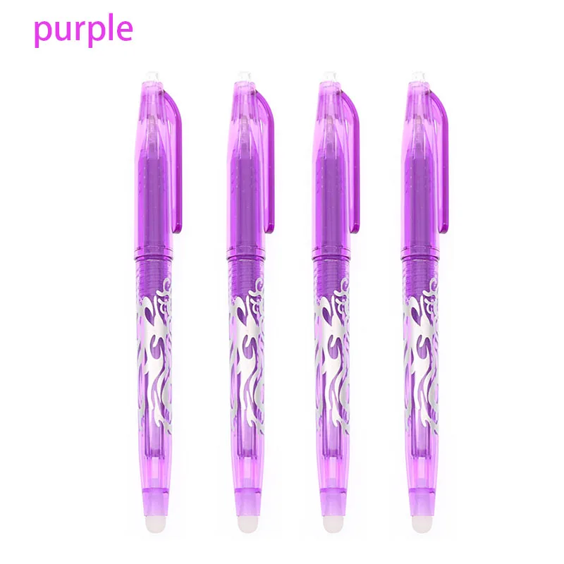 purple 4pc 4 шт./компл. Студенческие канцелярские принадлежности 8 стилей Радужная стираемая ручка бестселлер креативный рисунок шариковая ручка гелевая ручка заправка подарочный набор - Цвет: purple 4pc