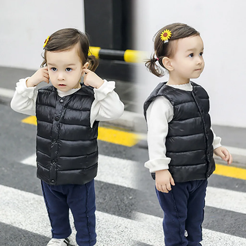 Spring Autumn Jacket For Boys Kids Coat Toddler Grils Boys Solid Striped Vest Warm Waistcoat Outwear Coat Style Jackets#817