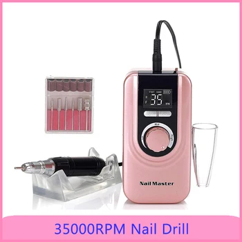 

Portable 35000RPM Nail Drill Manicure Set File Nail Pen Machine Set Kit with EU Plug Battery Nail Grinding Tool Manicure Machine