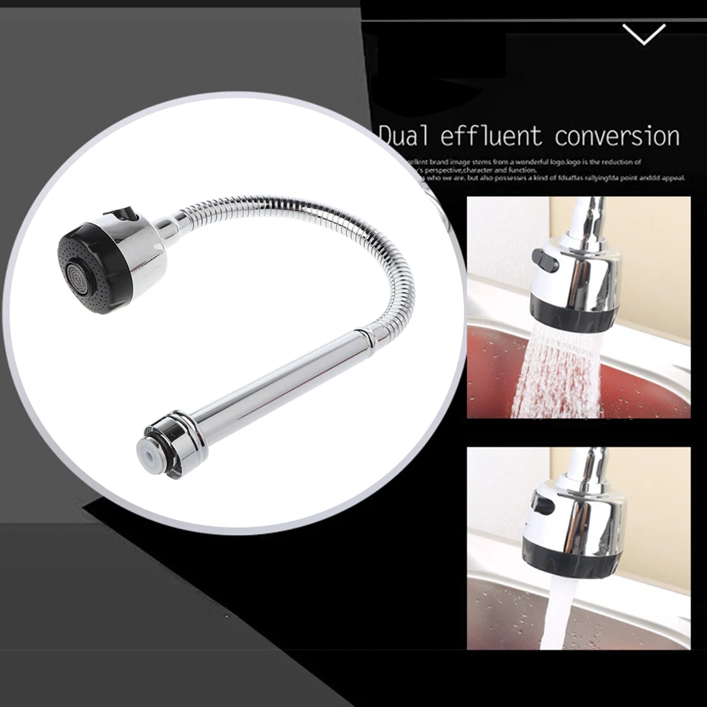 Kitchen Bar Faucet Hose Double Hole Water Stainless Steel Replacement Tap