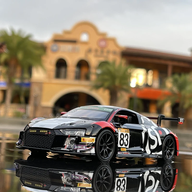 1:32 Audi R8 CUP Supercar Alloy Car Model Diecast Toy Vehicle Sound and Light Pull Back Simitation Cars Model Toys Gift 3