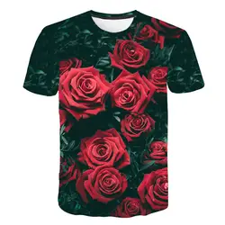 2019 новая весенняя Красивая Повседневная футболка с цветочным принтом для мужчин/женщин летние футболки быстросохнущие футболки с 3D