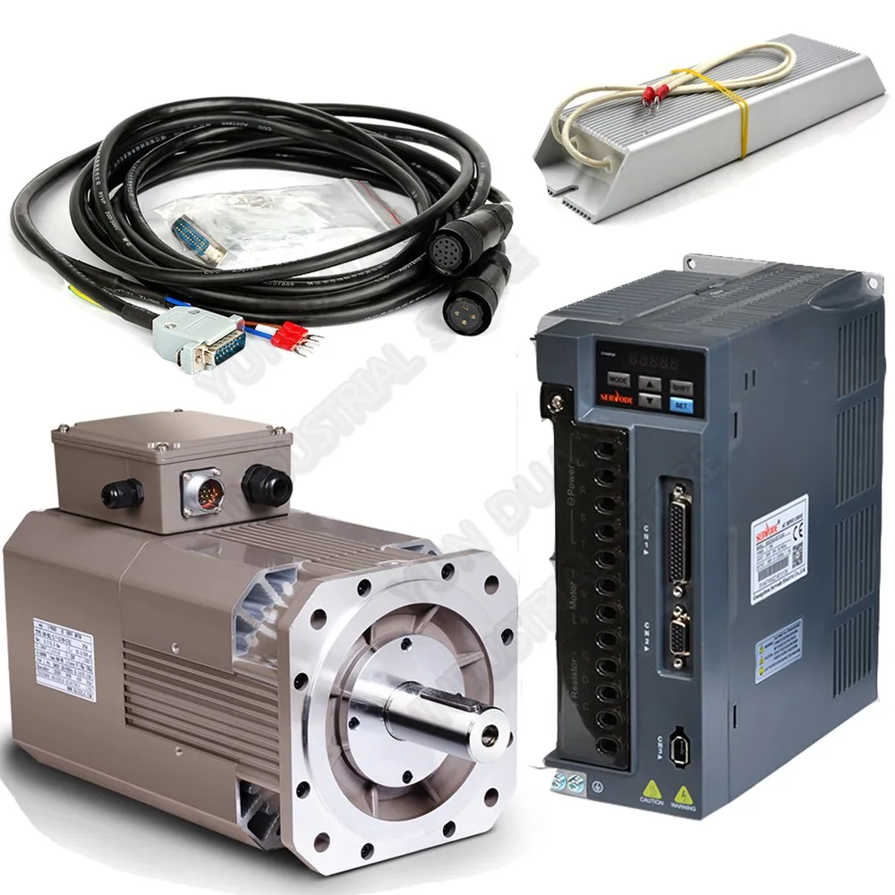 Высокая Скорость 8000rpm 2.2kw 3HP 13.8Nm 2000Oz in 380V AC серво шпиндель Мотор привода Наборы 178