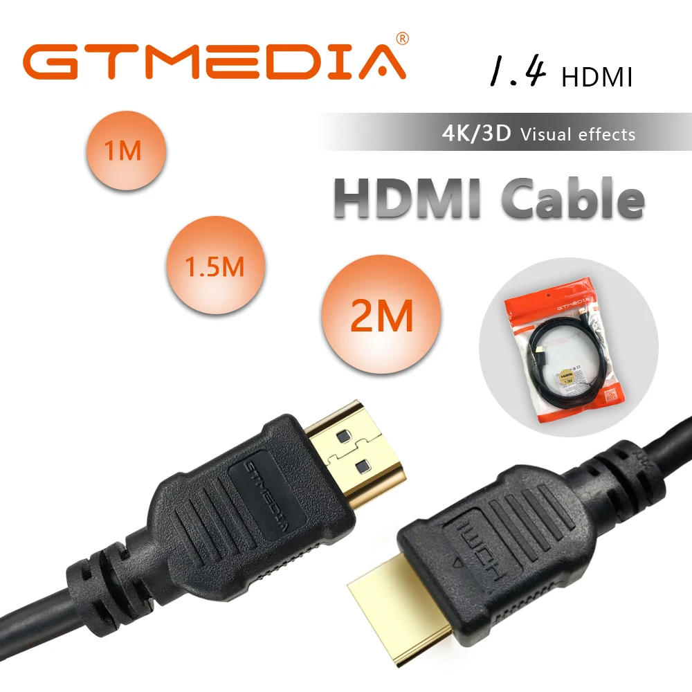 Высокоскоростной HDMI кабель GTMEDIA 1 м 5 2 с позолоченным штекером 4 Версия 1080p 3D для