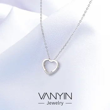 

2020 Women Jewelry Love Shaped Necklace S925 Fine Silver Accessories Korean-style Choker Birthday Gift