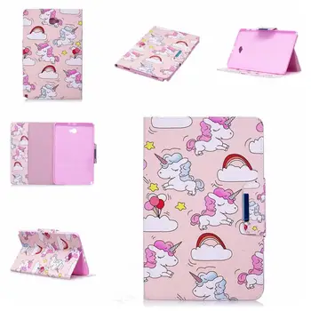 

Case for Samsung Galaxy Tab A 6 A6 10.1 P580 P585 Cute Cartoon Flamingo Unicorn PU Flip Leather Cover Case Fundas Capa