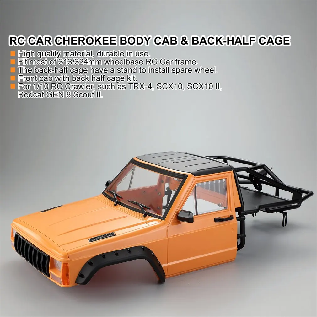 Радиоуправляемая машина Cherokee Body Cab& Back-Half Cage для 1/10 RC Crawler Traxxas TRX4 Axial SCX10 90046 Redcat GEN 8 Scout II