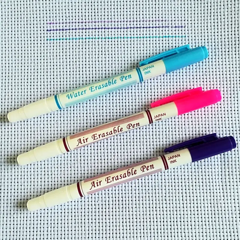 

Double Side Blue Water Erasable Pen Pink Fabric Marker Paint Pen Purple Air Erasable Pen Textile Markers For Sewing Accessories
