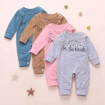 

bunvel Newborn Kids Baby Girls Long Sleeve Outfits Clothes Rompers Star Letter Printed Autumn Long Sleeve Rompers Jumpsuit