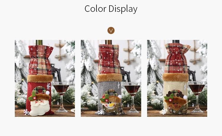 Description Picture 5 of itemChristmas Decorations for Home Santa Claus Wine Bottle Cover Snowman Stocking Gift Holders Xmas Navidad Decor Happy New Year