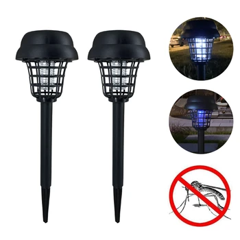 BORUIT 4 Pack Solar Mosquito Killer Lamp Garden Lawn Light Solar Powered LED Light Garden Mosquito Pest Bug Insect Repellents 1