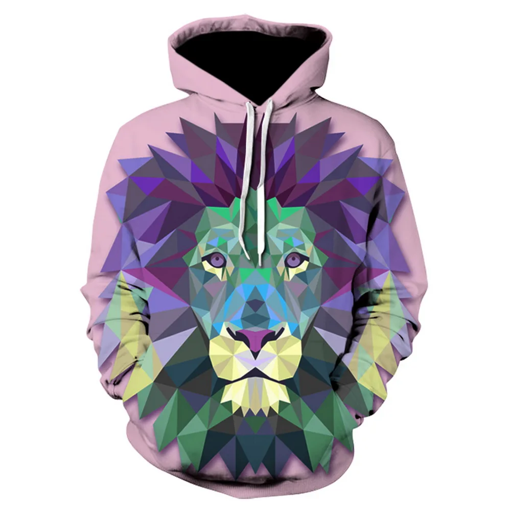 

New Fashion 3d Printing Men's Hoodie Animal Lion Print Men's Sweatshirt Simple Street Men/women Sportswear Men's Autumn Jacket