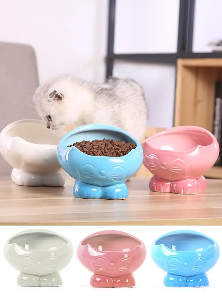 Миска для кошки ПЭТ керамическая медленная миски для корма посуда кошка автоматическая кормушка