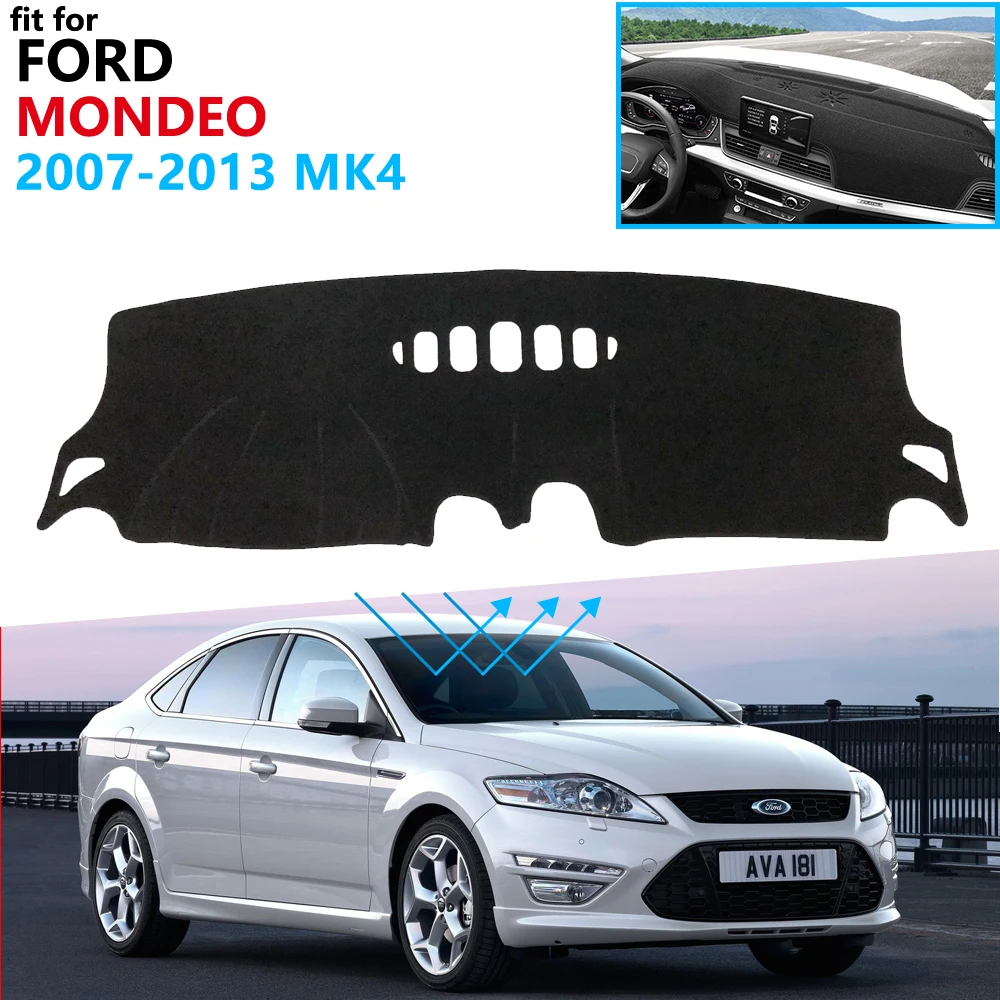Perfect Fit Black Carpet Car Mats for Ford Mondeo MK4 07/> White Leather Trim