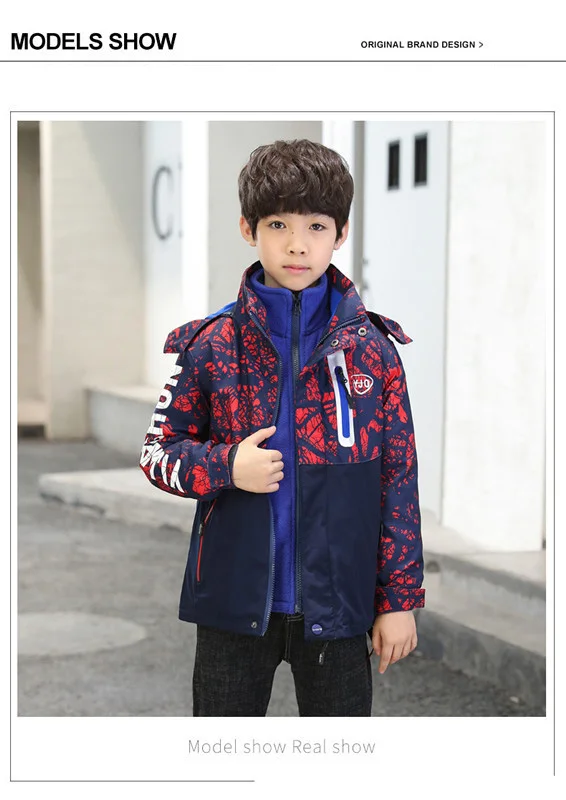 The new big boy ski-wear, Triad Removable Children Cotton-Padded Jacket Big Boy With Thick Winter Coat