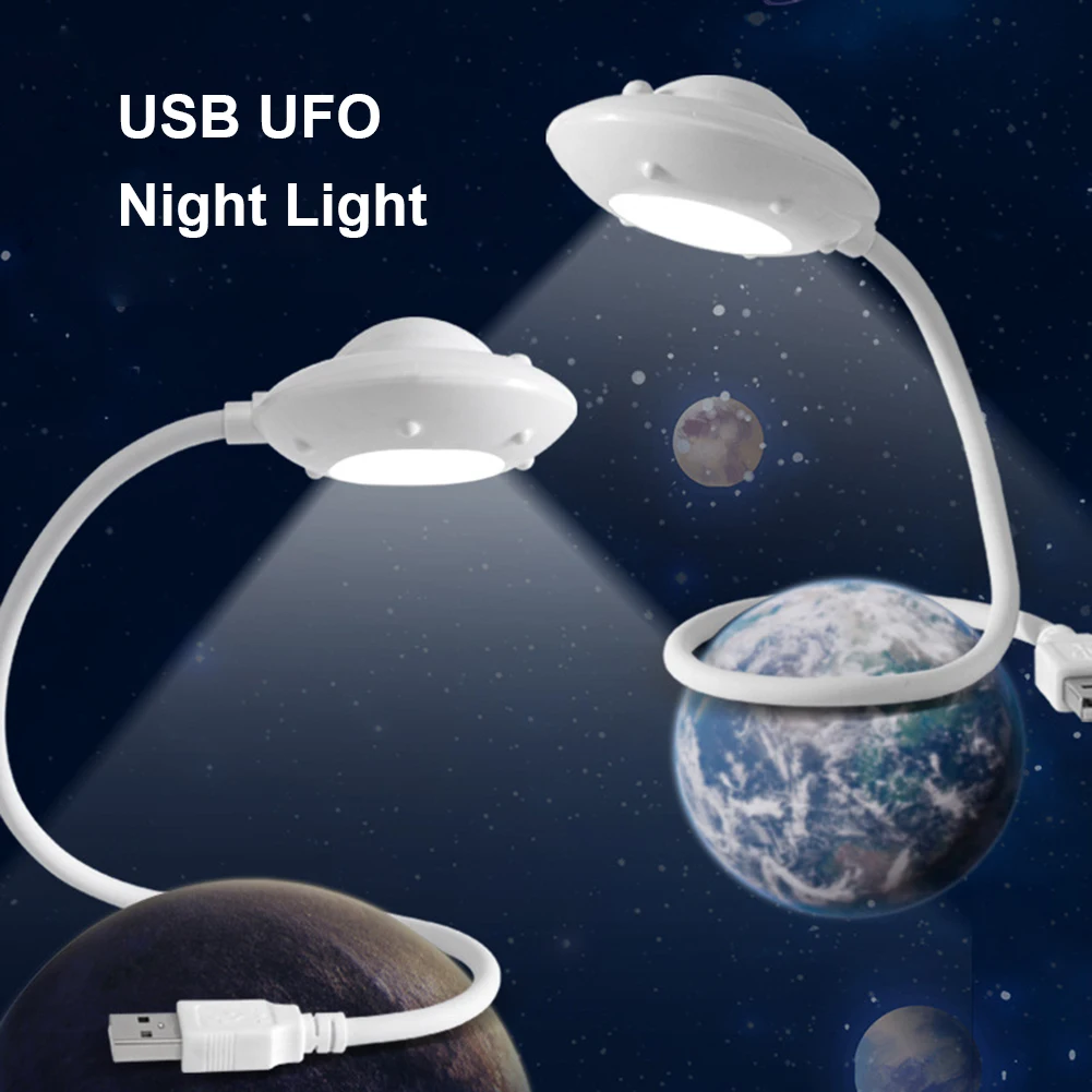 

LED UFO-Shaped Reading Learning Table Night Light Eye Protection USB Charging Desk Lamp Children Bedroom Night Lamps