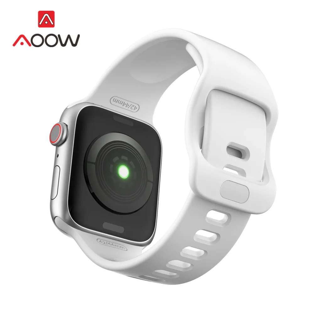 White Силиконовый ремешок для часов Apple Watch 5 38 мм 42 мм 40 мм 44 мм Мужской Женский спортивный браслет ремешок для iWatch серии 1 2 3 4 детский синий - Цвет ремешка: White