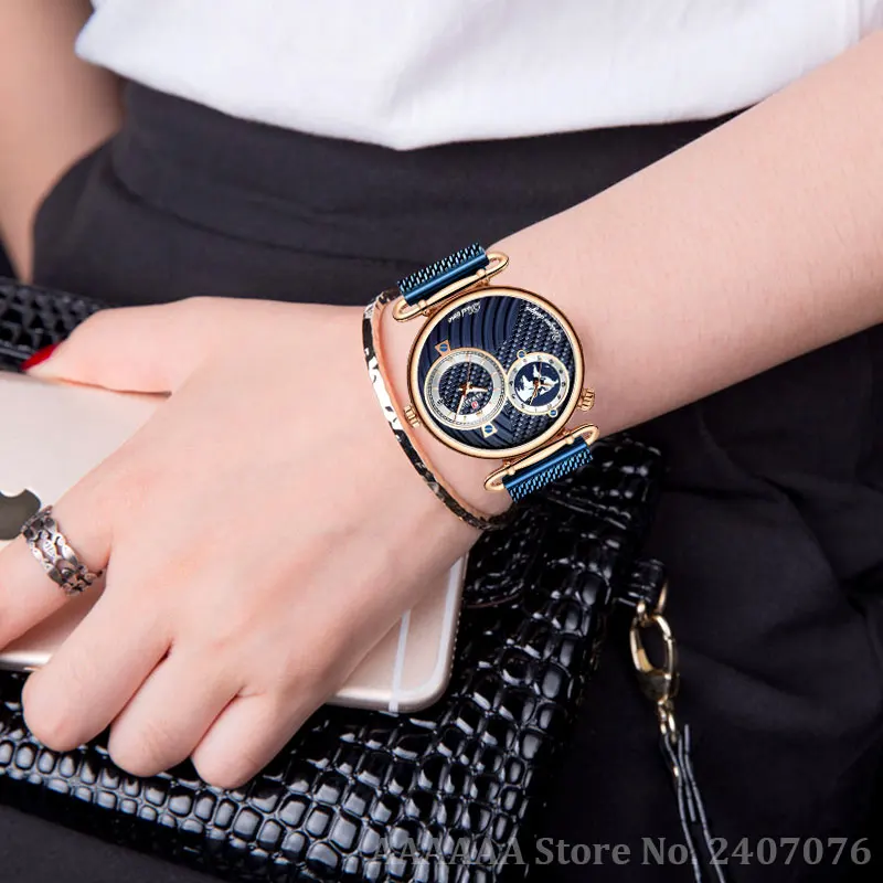 

Ladies Wrist Watch Women Watches Brand Luxury Wristwatch Stainless Steel Female Quartz Watch For Women Clock Multiple Time Zone