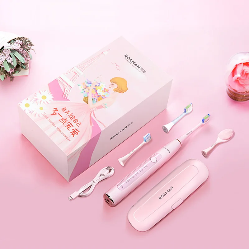 ROMAN Electric Toothbrush Cleansing Face Combination Household Waterproof Soft Tooth Soni Automatic Cleansing Instrument ROMAN Electric Toothbrush Cleansing Face Combination Household Waterproof Soft Tooth Soni Automatic Cleansing Instrument