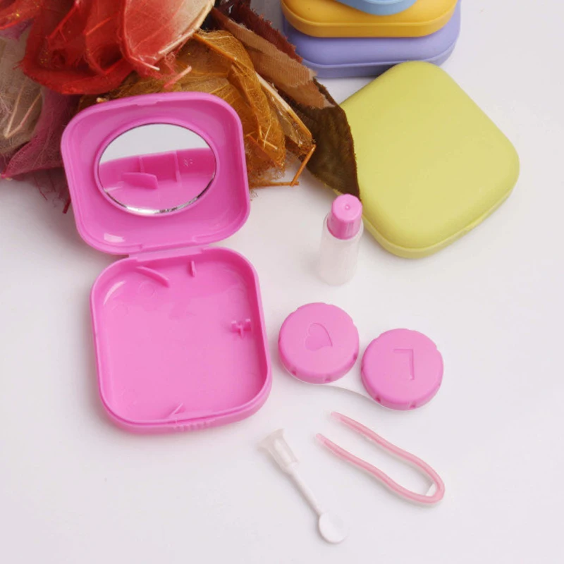 Contact Lens Case Lymouko Lovely Pocket Mini Contact Lens Case Travel Kit Easy Carry Mirror Lenses Box Container contact lens case