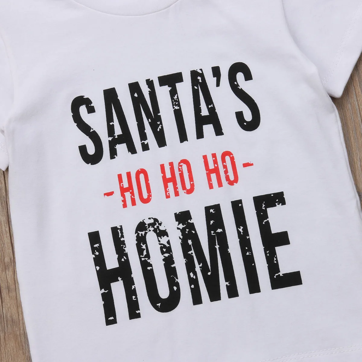 SANTA'S HOHO HOMIE/детская одежда; летняя одежда для мальчиков и девочек; футболка; топы; Модная одежда для малышей
