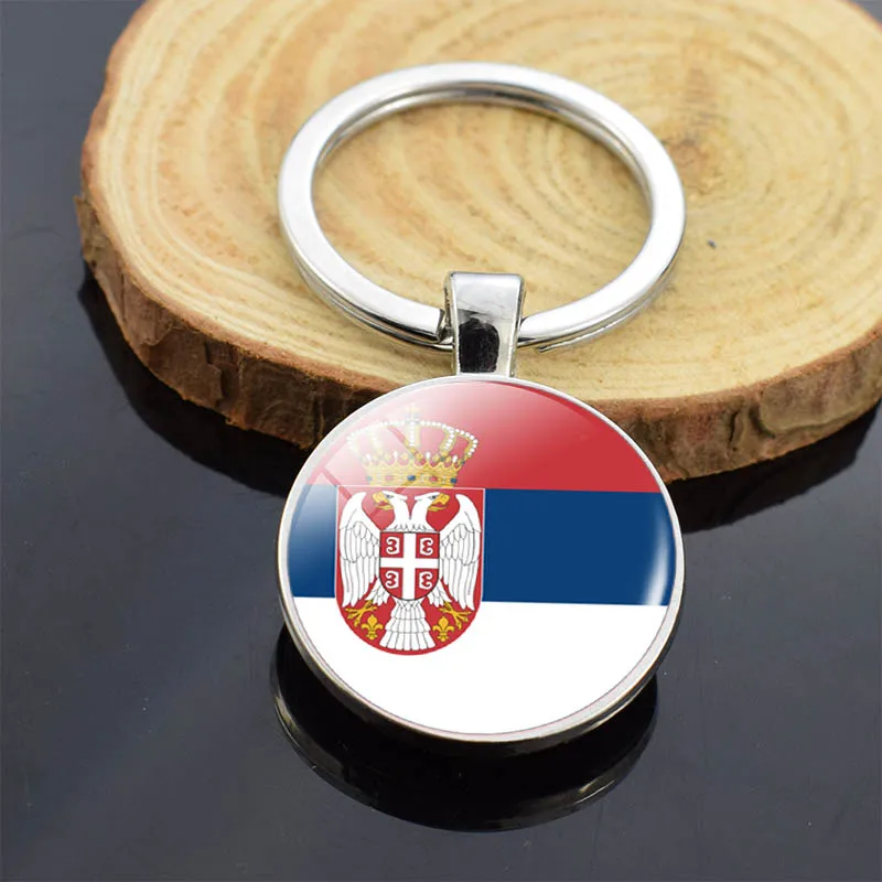 Serbia Страны Южной Европы Albania Andorra Испания Португалия, Италия Greece Malta флаг двусторонний стеклянный купол на брелок флаг брелок - Цвет: Serbia