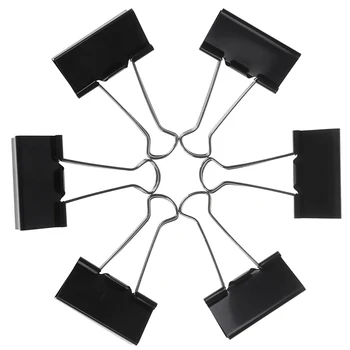 

6pcs Metal Binder Clips Paper Clip 51mm Office Learning Supplies Office Stationery Binding Supplies Files Documents Clips