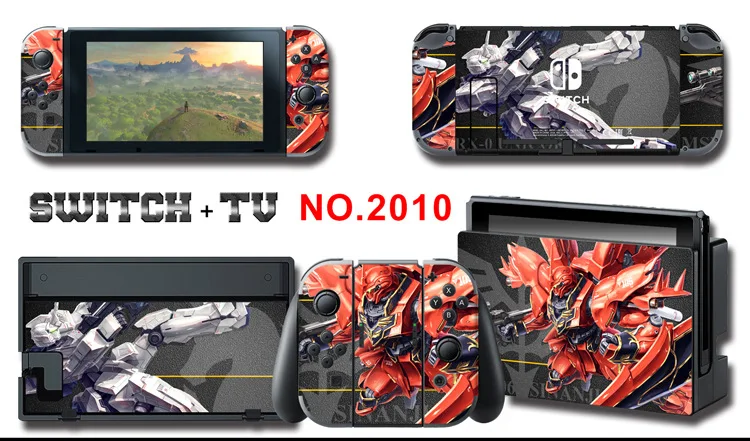 1set New Cute Anime Full Body Sticker for NS Switch Protective Cover Skin Colorful Art for Game Console Joy-Con Controller Decor