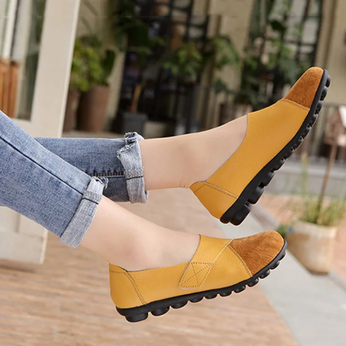 Women Suede Loafers Comfy Slip-on Soft Sole Casual Breathable Flats Shoes C55