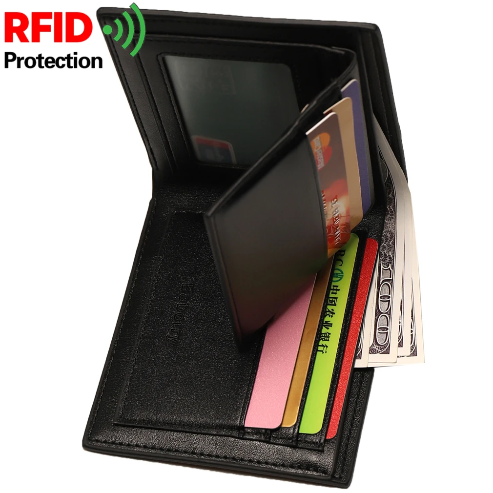 Роскошные мужские кошельки с блокировкой Rfid, мужской кошелек с отделением для монет, короткий кошелек на молнии, кошельки, дизайн, кошелек для долларов, тонкая сумка для денег