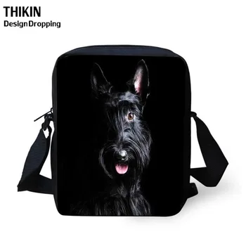 

THIKIN Cute Women Mini Crossbody Bags 3D Scottish Terrier Dog Printing Children Messenger Bag Kids Shoulder Bookbag for Girl Boy