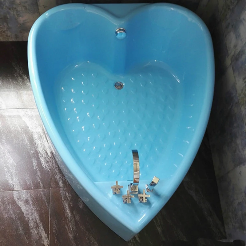 Double Large Red Heart Shaped Bathtub 1 5 Meters Independent Style Peach Heart Massage Surf Bath Hotel Theme Hote Bathtubs Whirlpools Aliexpress