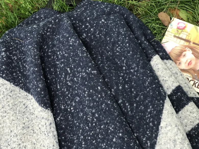 Europe and the United States autumn and winter new ring sand striped open fork shawl Tibetan blue plus thick cape scarf shawl