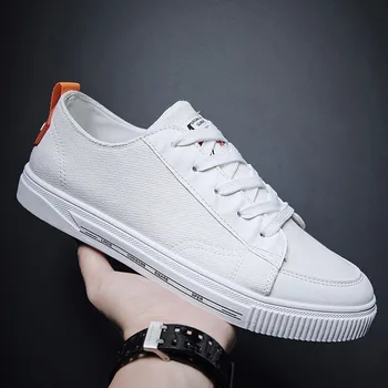 

2020 spring new canvas shoes men's trend white shoes breathable flat shoes casual men's shoes