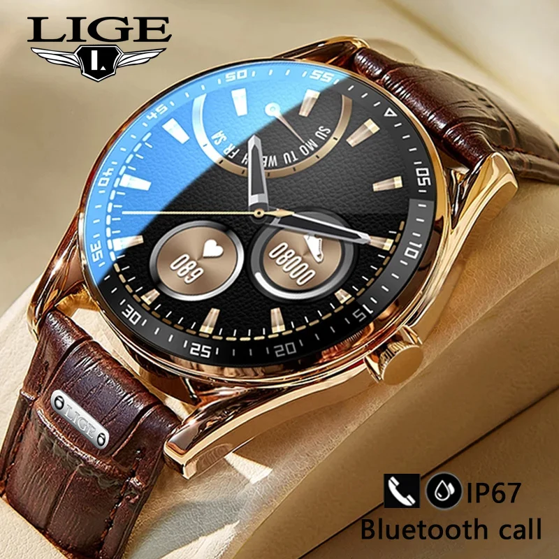 Lige 2021 Bussiness Men Smart Watch Full Touch Screen Bluetooth Call For  Android Ios Smartwatch Waterproof Sport Fitness Watches - Smart Watches -  AliExpress