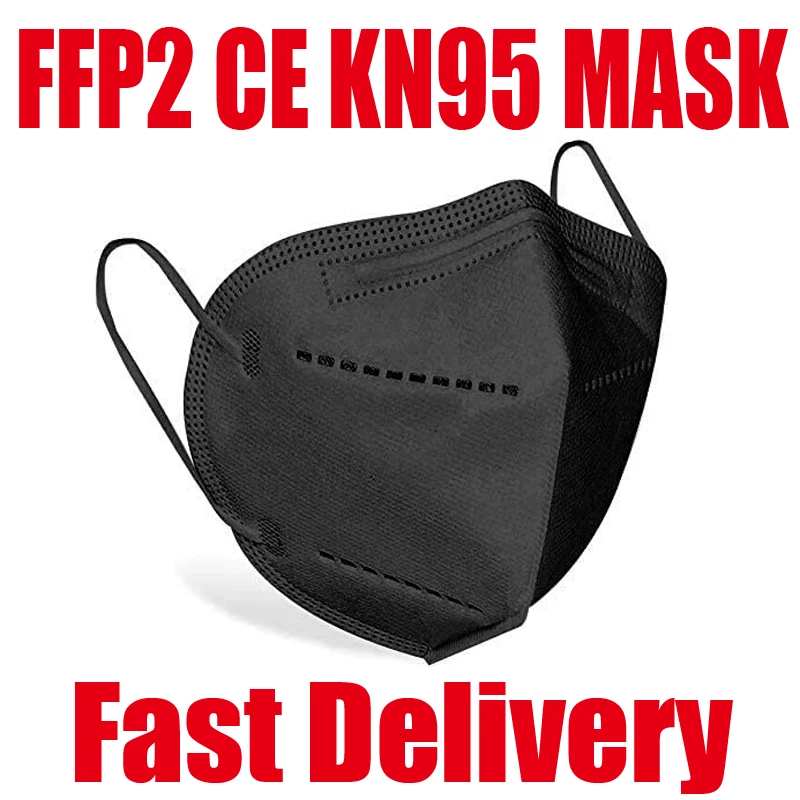 

Маска для лица ffp2 Black KN95, многоразовая Пылезащитная маска для взрослых, Бразилия, Чили