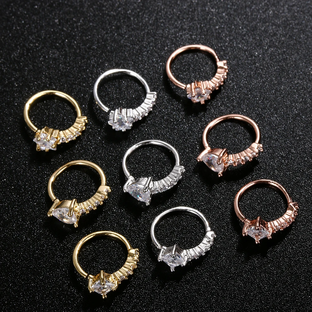

1piece Gold Color Cross Moon Star Flower CZ Tragus Cartilage Stainless Steel Ear Stud Piercing Crystal Daith Earring Ear Piercin